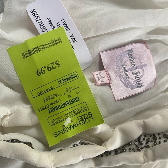 ROMEO + JULIET Ivory White Smocked beaded Goddess Camisole Tank *SMALL* - Picture 5 of 5